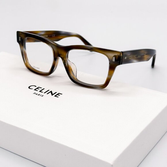 NEW CELINE CL50011F 055 EYEGLASSES WOMEN BROWN RECTANGULAR EYEWEAR CELINE - Picture 2 of 10